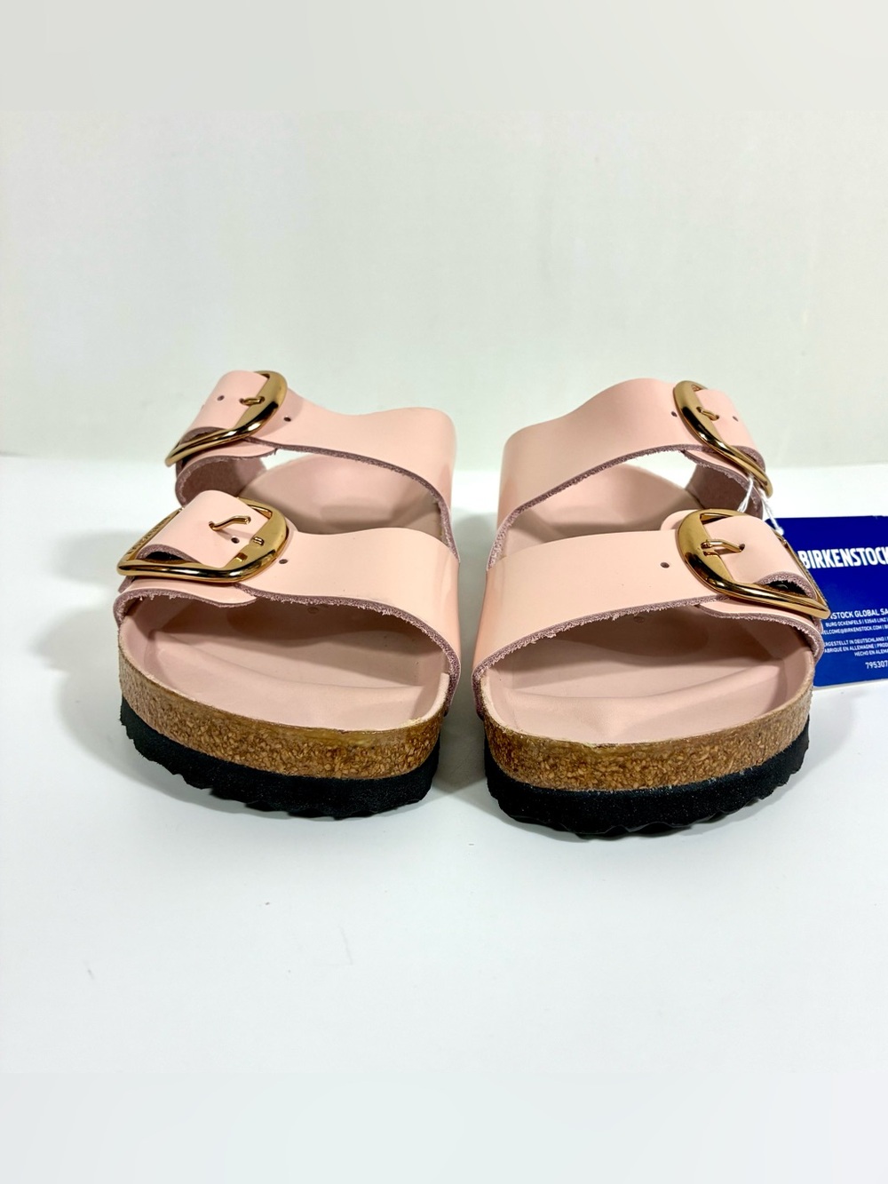 *SOLD* Birkenstock Arizona Big Buckle Natural Leather Patent High Shine - Picture 9 of 17